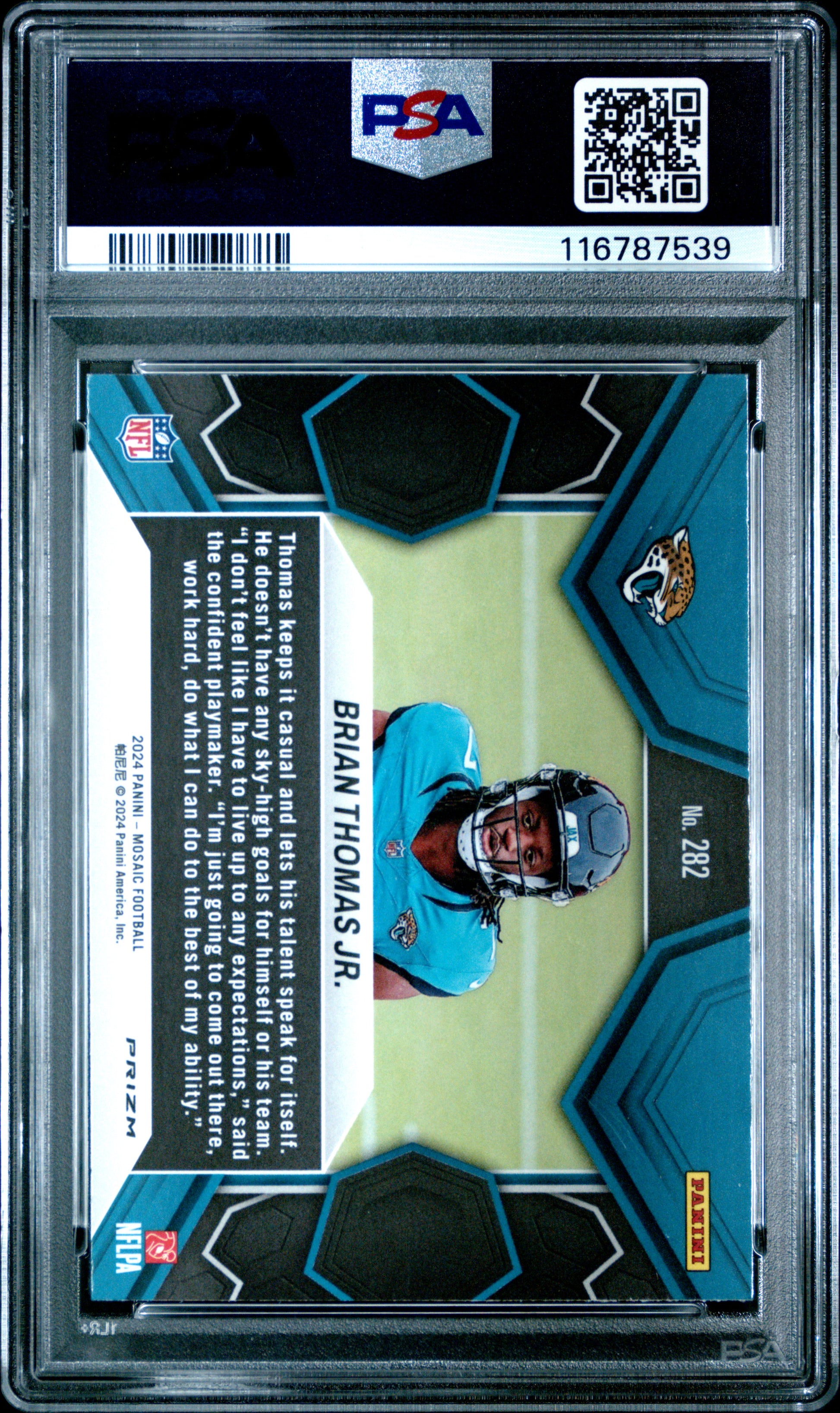 Brian Thomas Jr. 2024 Panini Mosaic #282 White Sparkle PSA 9 Mint