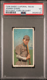 Johnny Evers 1909-11 T206 Sweet Caporal 150/30 With Bat, Cubs On Shirt PSA 3 Very Good