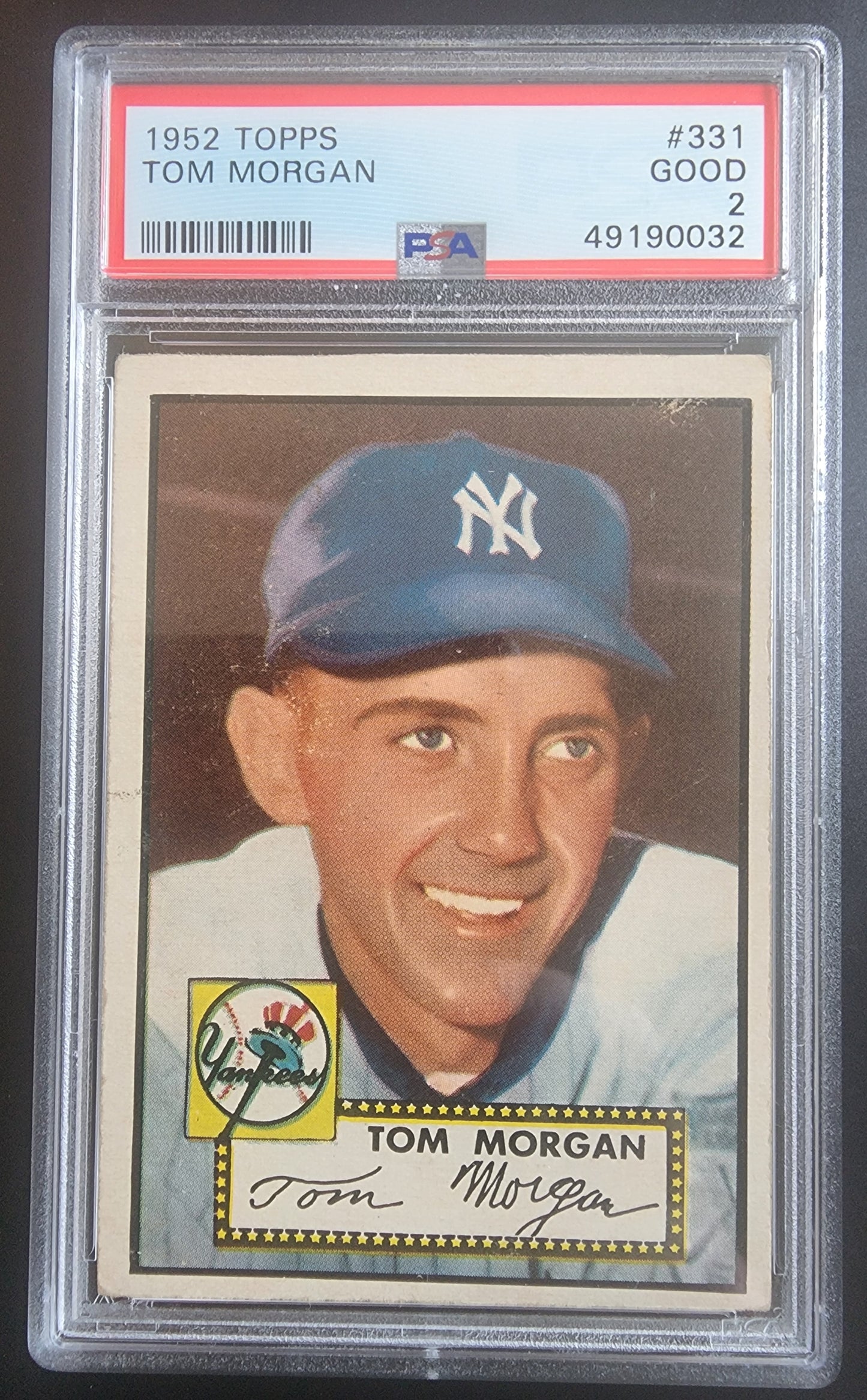 Tom Morgan 1952 Topps #331 PSA 2
