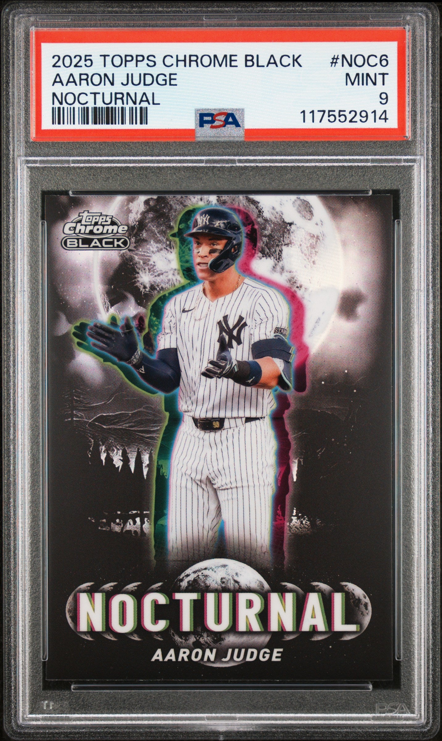 Aaron Judge 2025 Topps Chrome Black Nocturnal PSA 9 Mint
