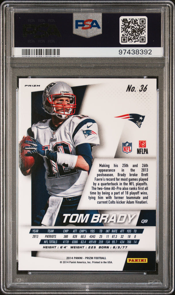 2013 Panini Prizm Tom Brady deals PSA 10 Gem Mint