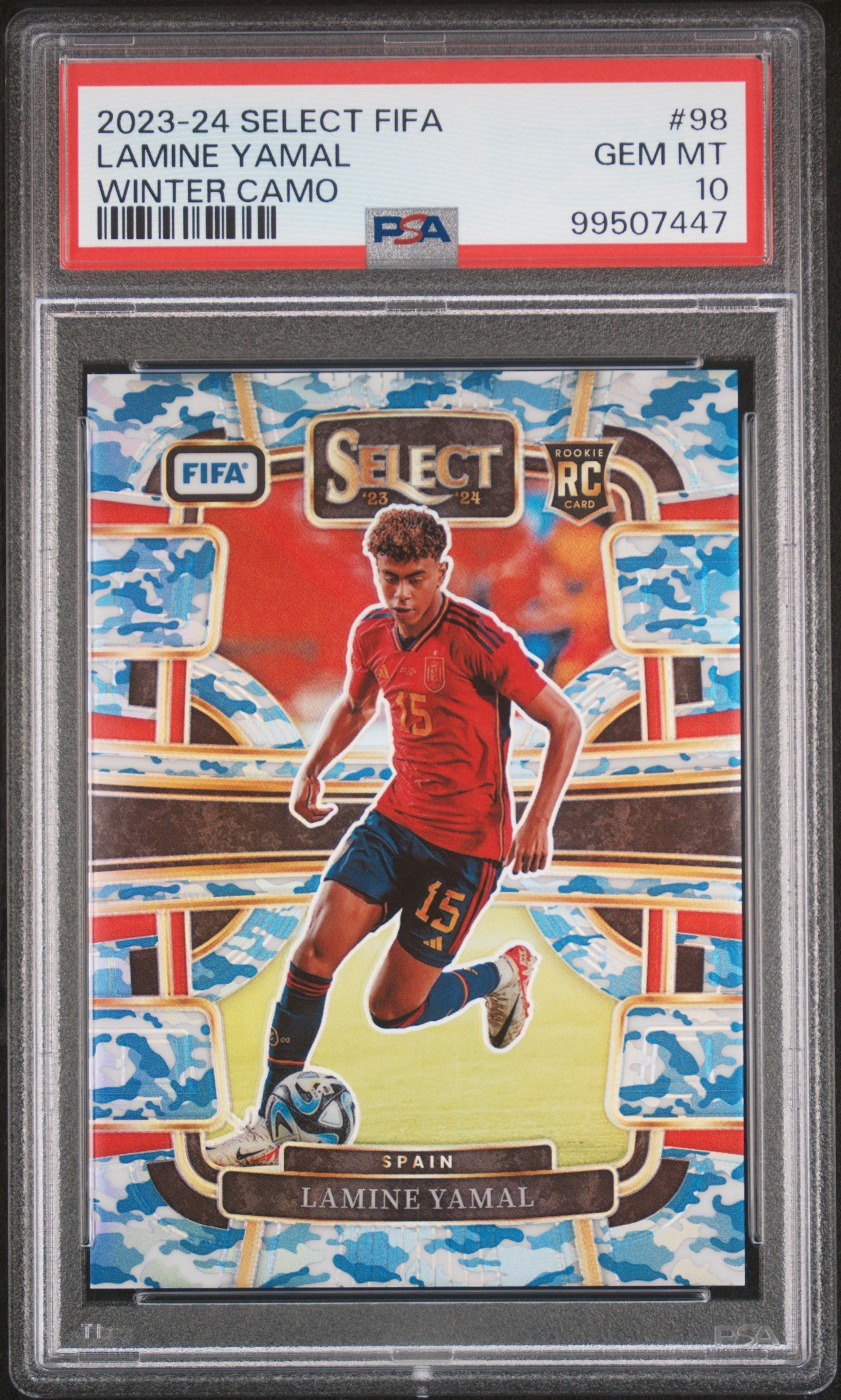 Lamine Yamal 2023 Select FIFA #98 Winter Camo PSA 10 Gem Mint