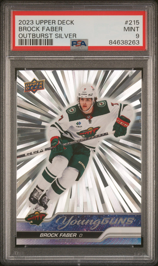 Brock Faber 2023 Upper Deck Outburst Silver PSA 9 Mint 8263