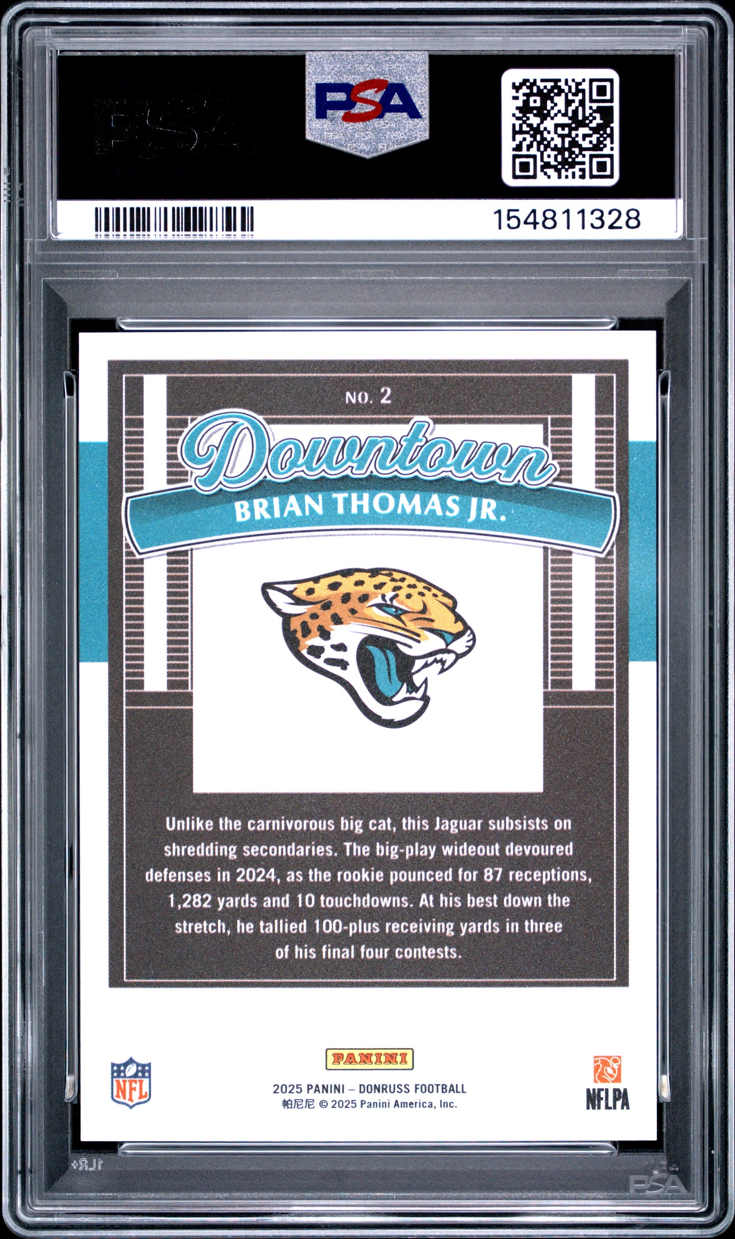 Brian Thomas Jr. 2025 Donruss Downtown PSA 10 Gem Mint 1328