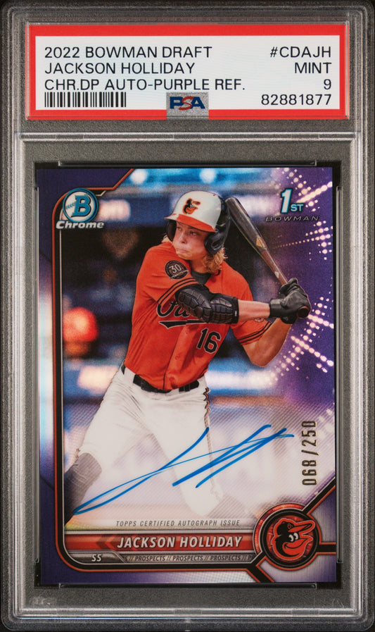 Brett Baty 2019 Bowman Chrome Draft Blue Refractor Auto #104/150 PSA 10 Auto 10