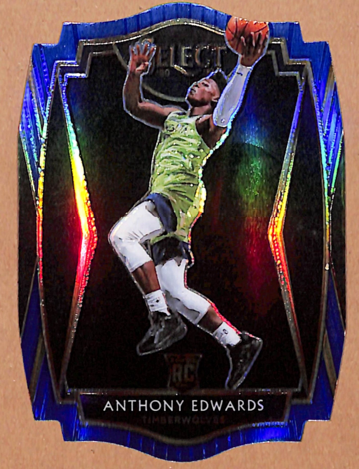 Anthony Edwards 2020 Panini Select #169 Blue Prizm Die-Cut Rookie #230/249