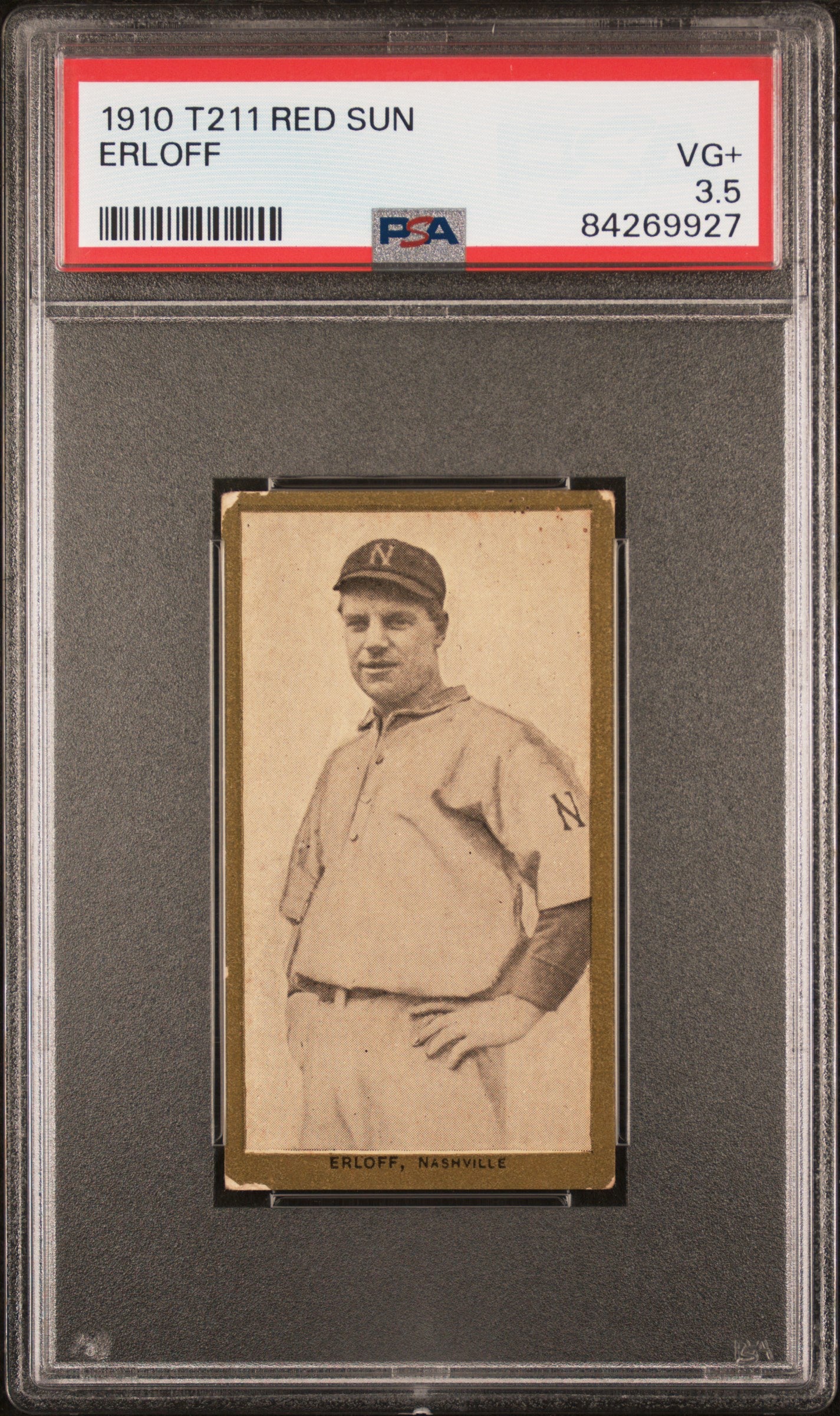 Erloff 1910 T211 Red Sun PSA 3,5 Very Good+