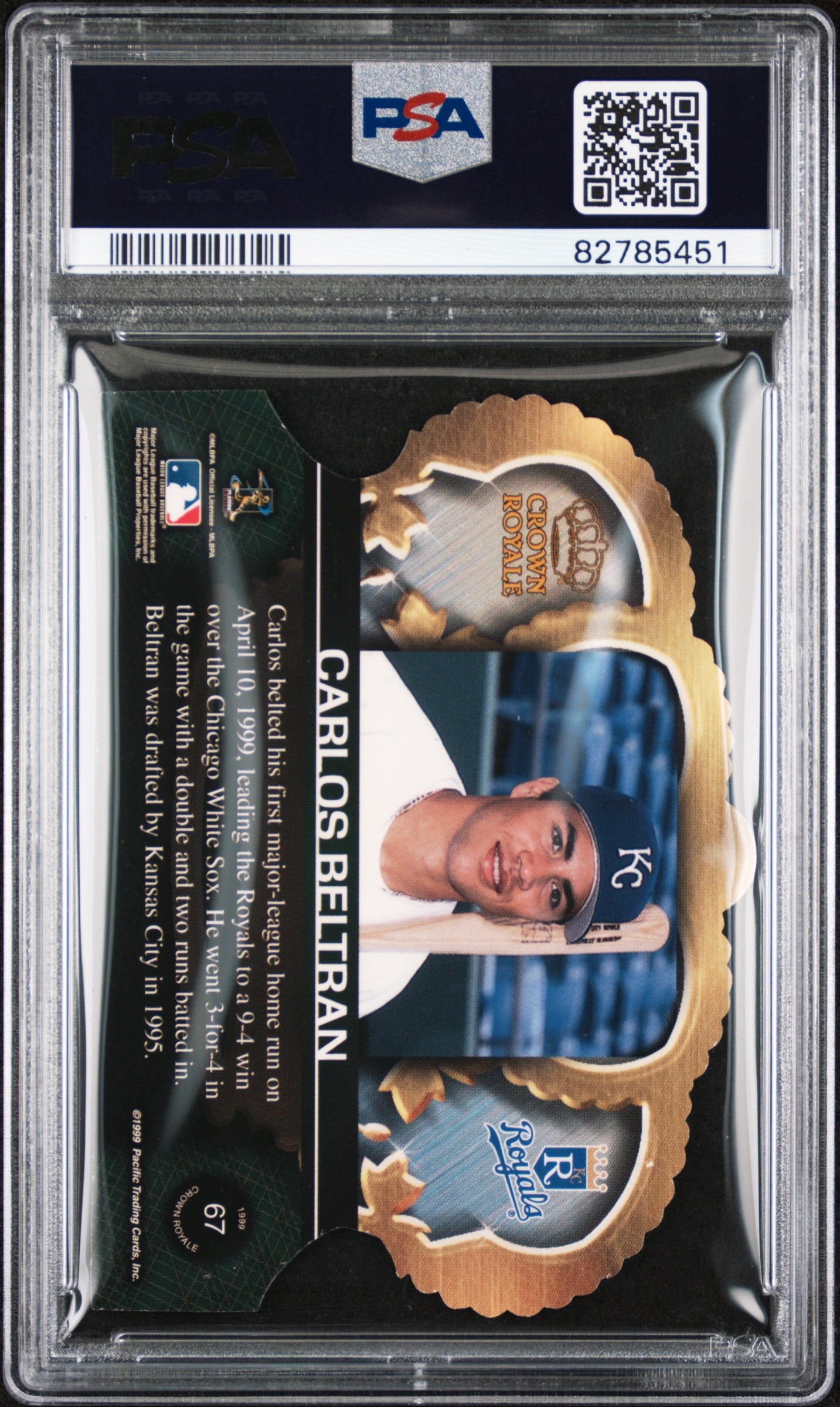 Carlos Beltran 1999 Pacfic Crown Royale Opening Day #3/72 PSA 9 Mint