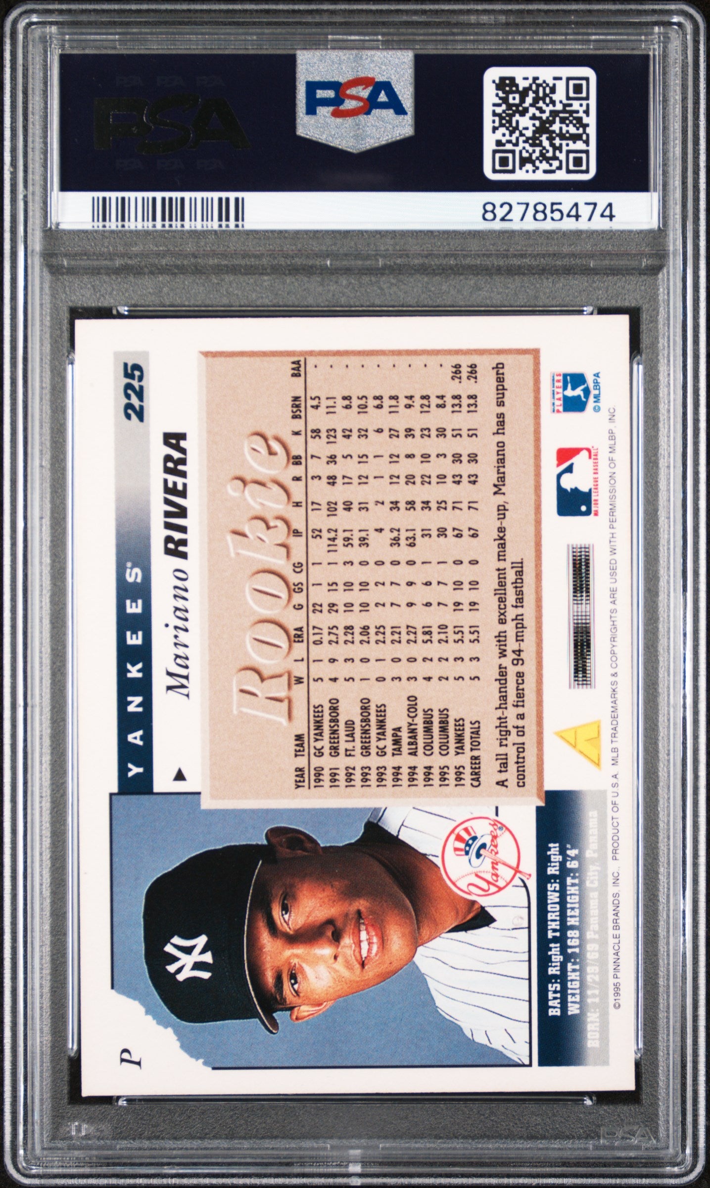 Mariano Rivera 1996 Score Rookie #225 PSA 10 Gem Mint