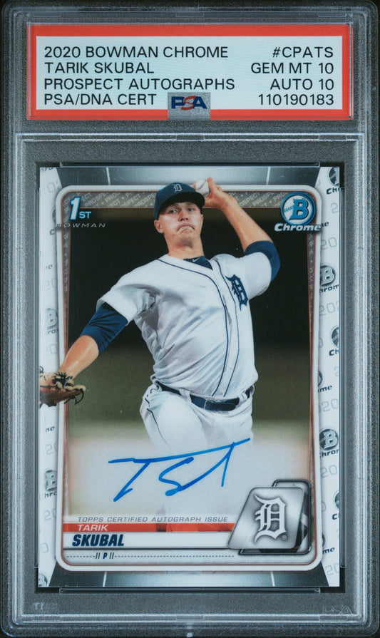 Tarik Skubal 2020 Bowman Chrome Autograph PSA 10 Auto 10