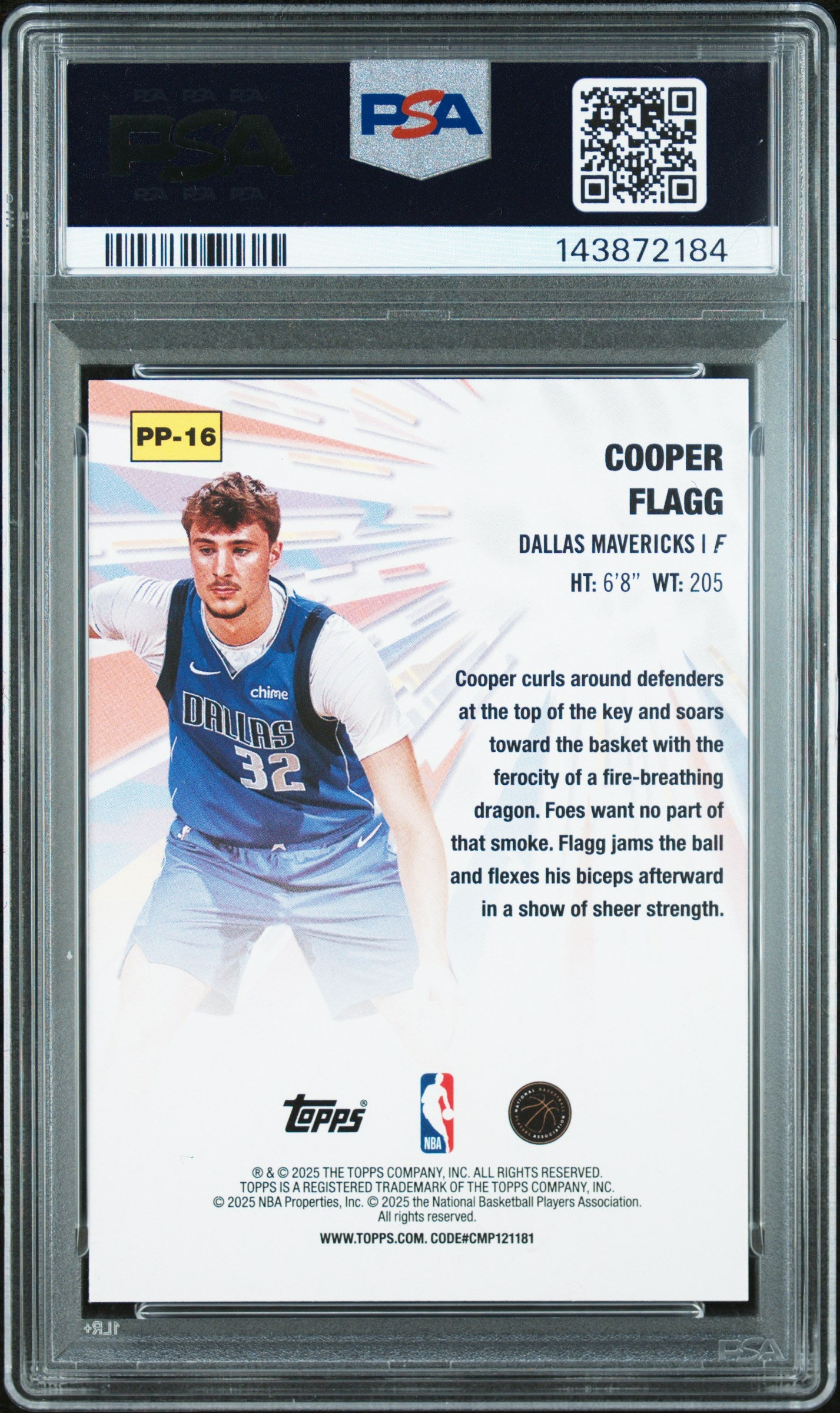 Cooper Flagg 2025 Topps Power Players PSA 10 Gem Mint 2184