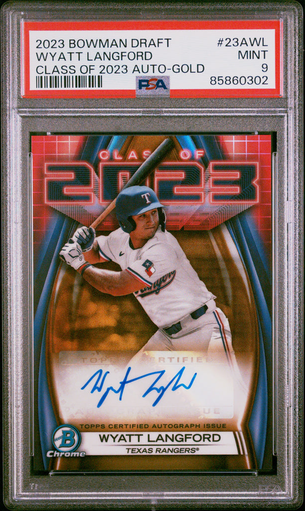 Wyatt Langford 2023 Bowman Draft Class of 2023 Auto 45/50 PSA 9 