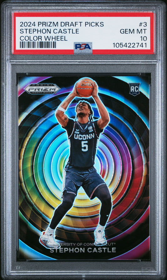 Stephon Castle 2024 Panini Prizm Draft Picks Color Wheel PSA 10 Gem Mint