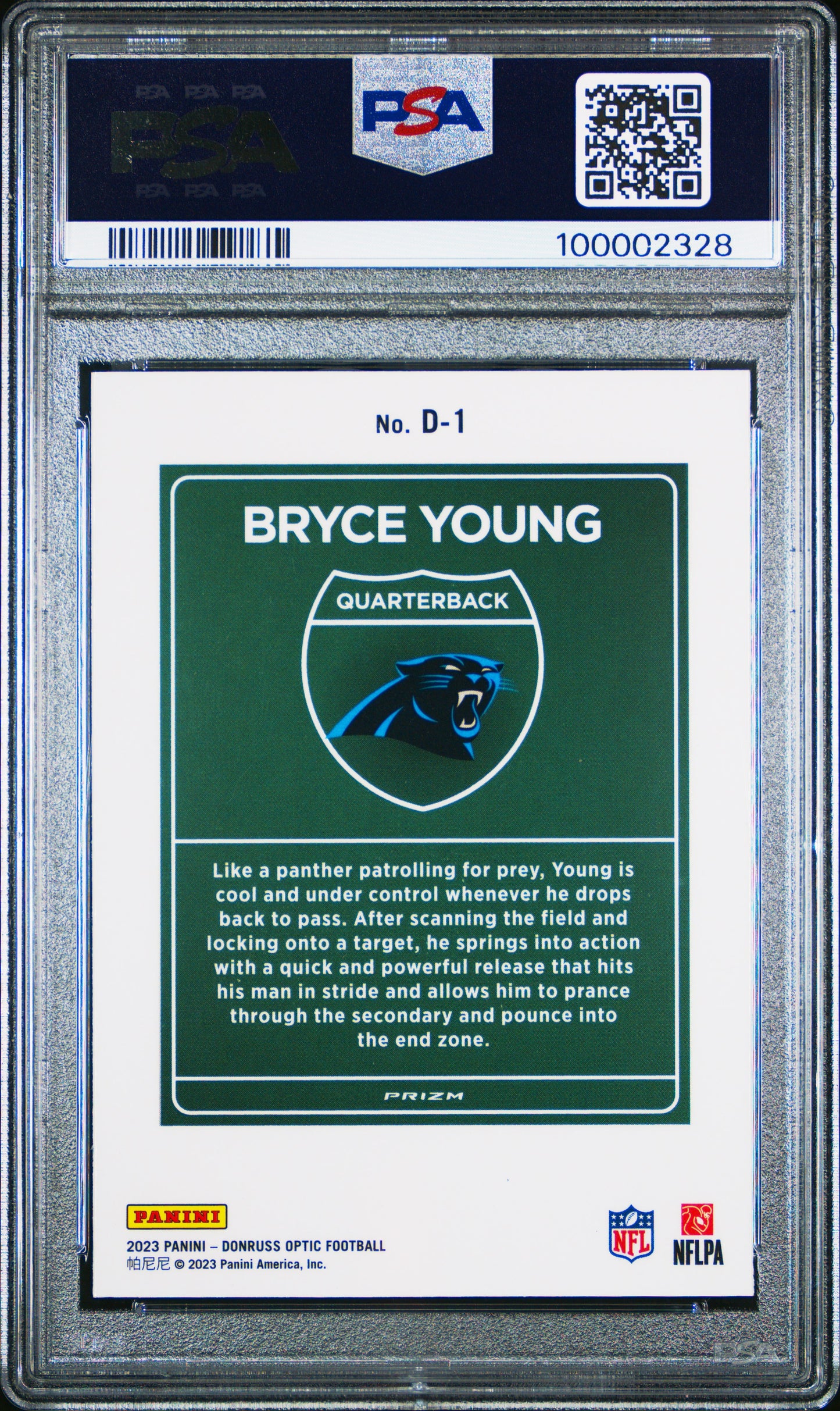 Bryce Young 2023 Donruss Optic Downtown PSA 10 Gem Mint 2328