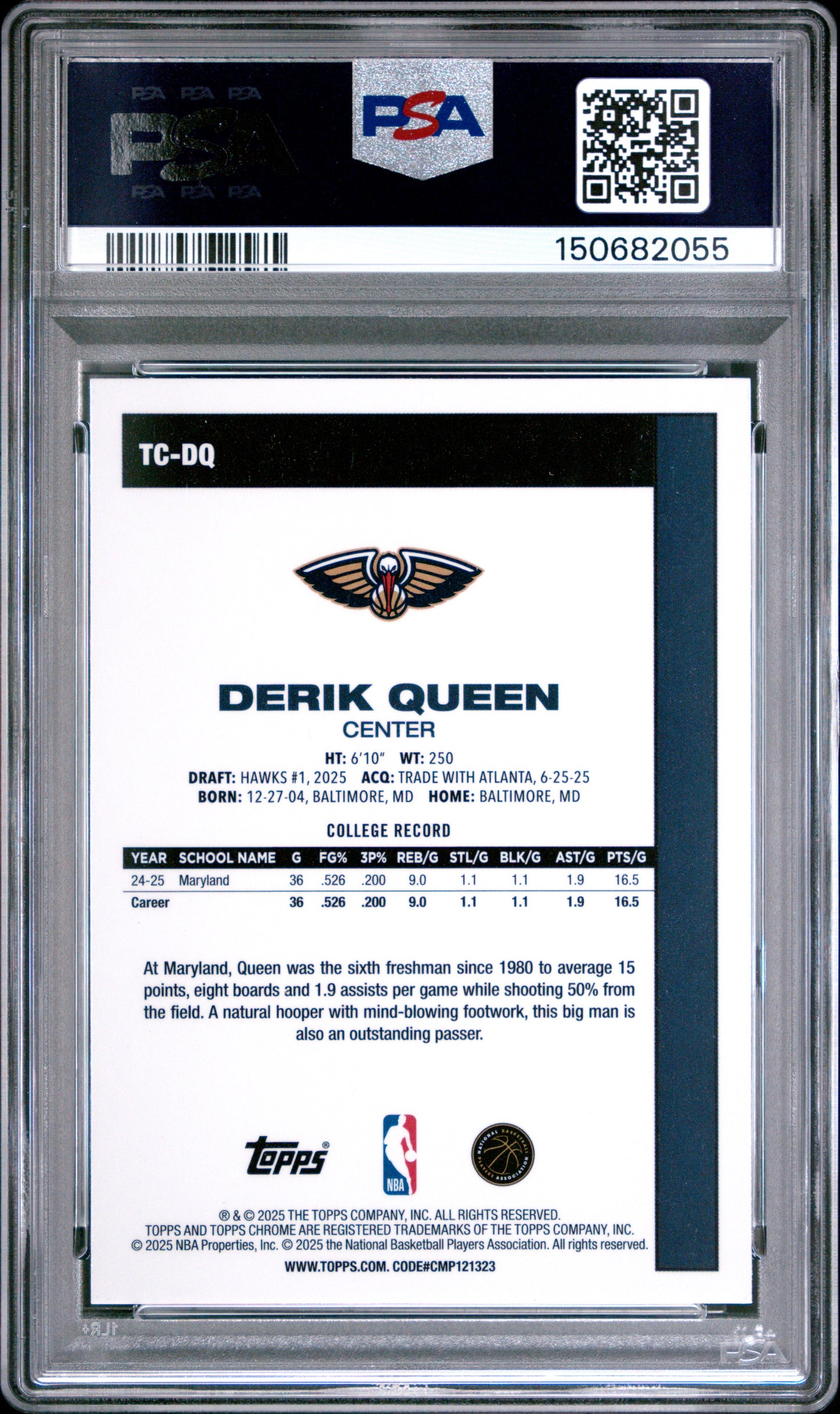 Derik Queen 2025 Topps Silver Pack Blue #86/150 PSA 10 Gem Mint