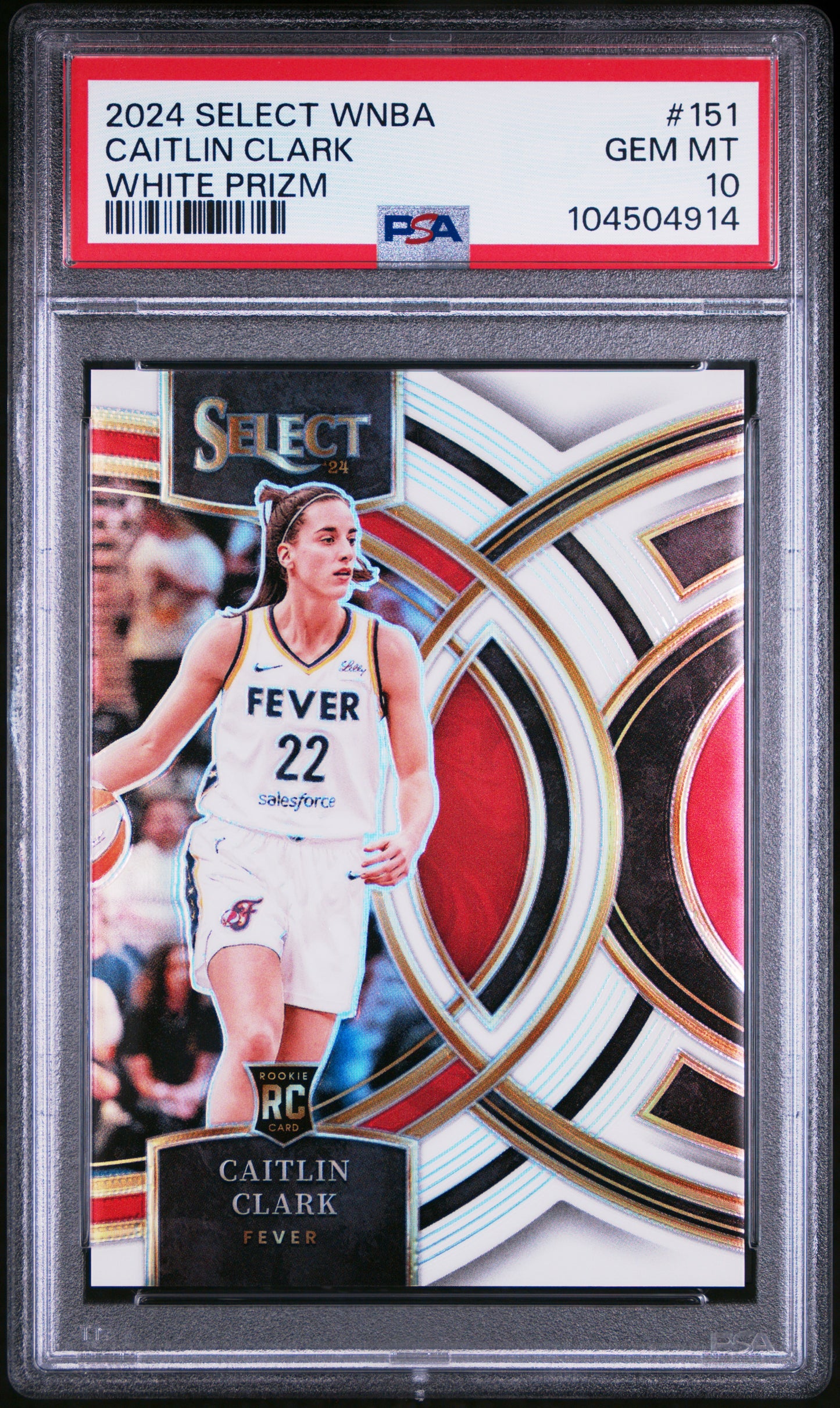 Caitlin Clark 2024 Select WNBA #151 White Prizm Rookie #7/99 PSA 10 Gem Mint
