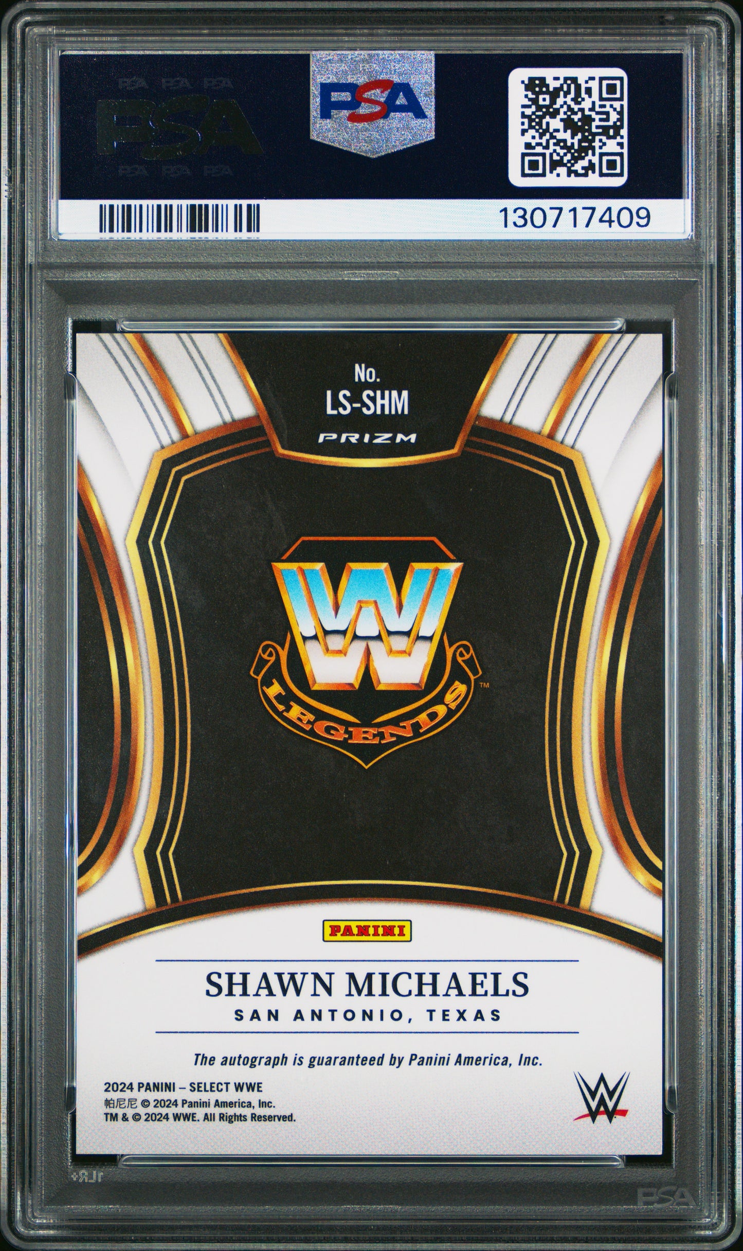 Shawn Michaels 2024 Panini Select WWE Legendary Signatures Auto PSA 9 Mint