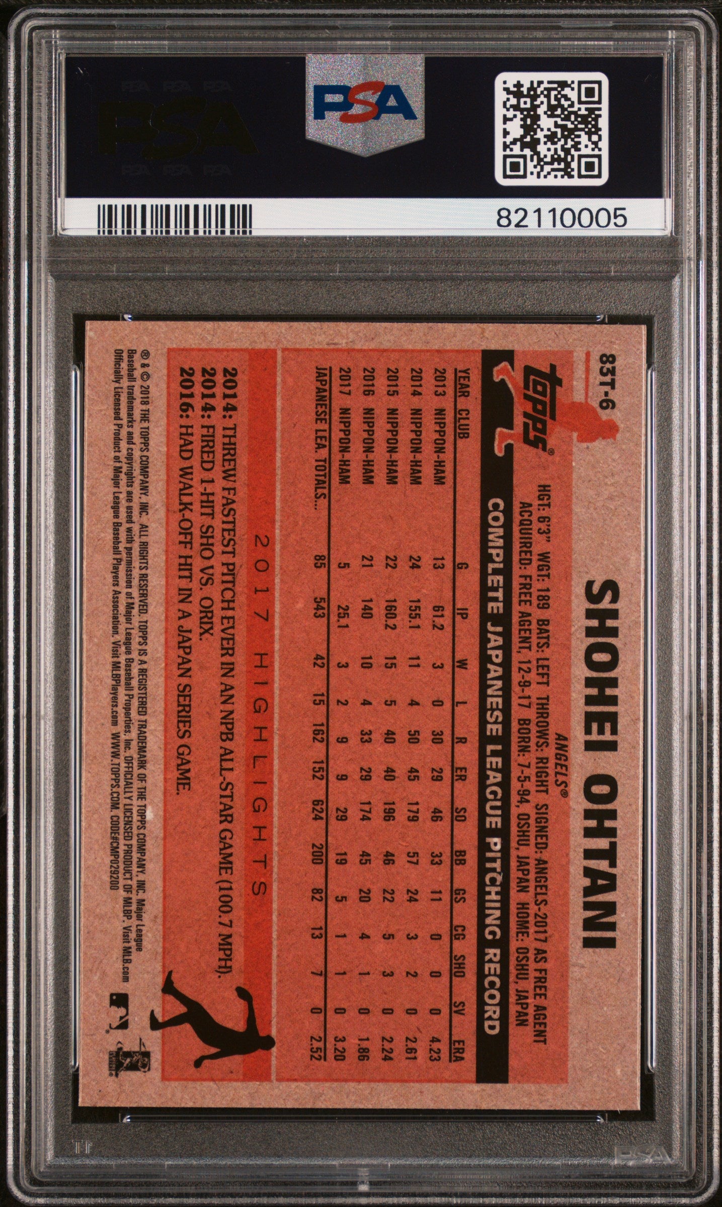 Shohei Ohtani 2018 Topps Chrome 1983 Topps PSA 10 Gem Mint 0005
