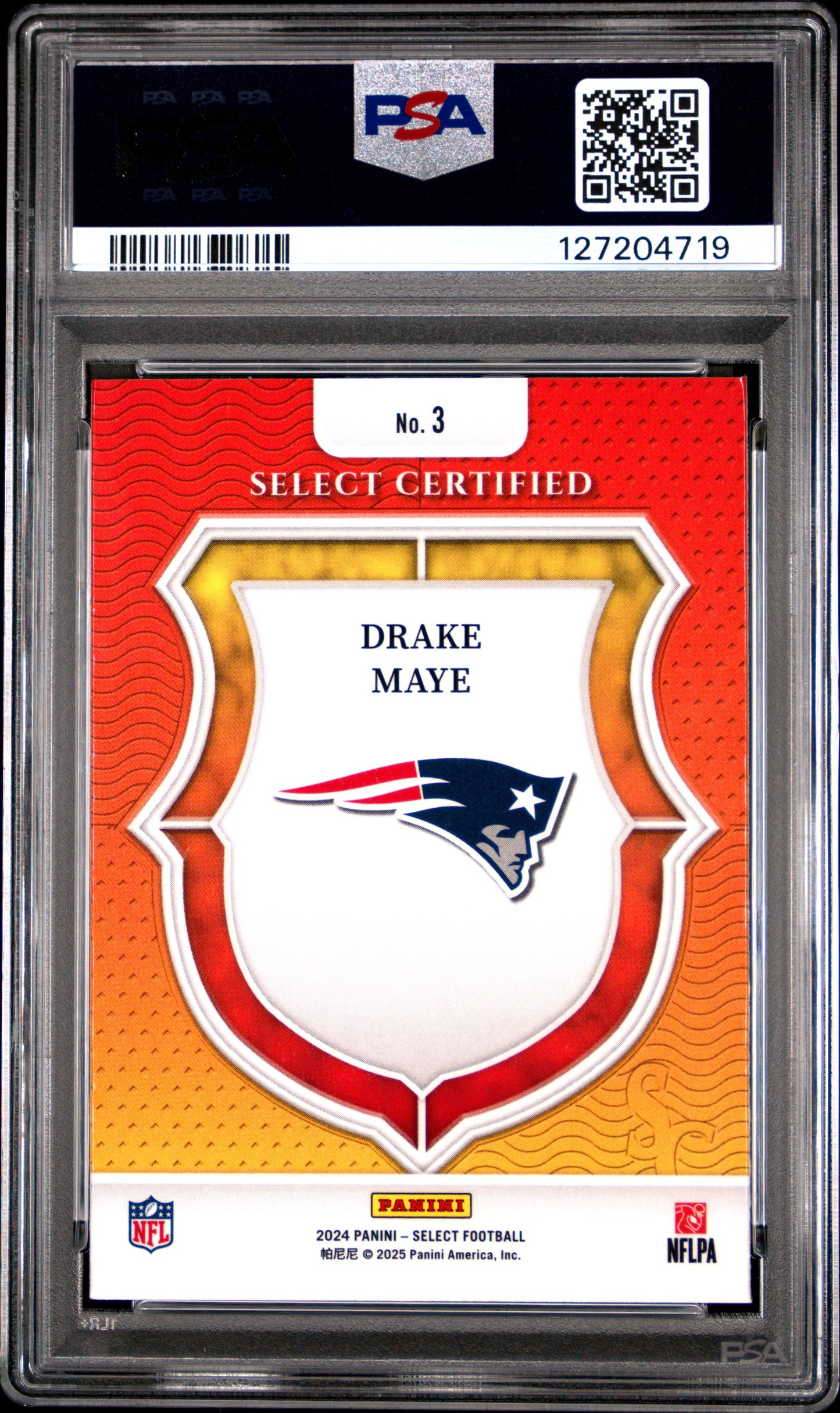 Drake Maye 2024 Panini Select Certified Rookie PSA 10 Gem Mint 4719