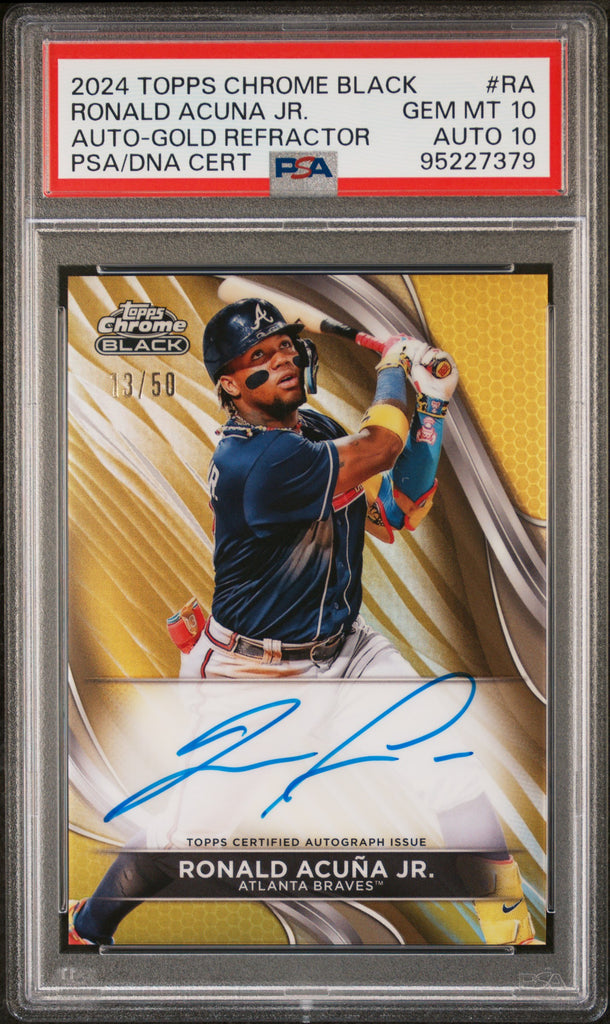 Ronald Acuna Jr. 2023 Topps Chrome Black Gold Refractor Auto #13 
