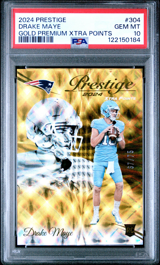 Drake Maye 2024 Prestige Gold Premium Xtra Points #67/75 PSA 10 Gem Mint
