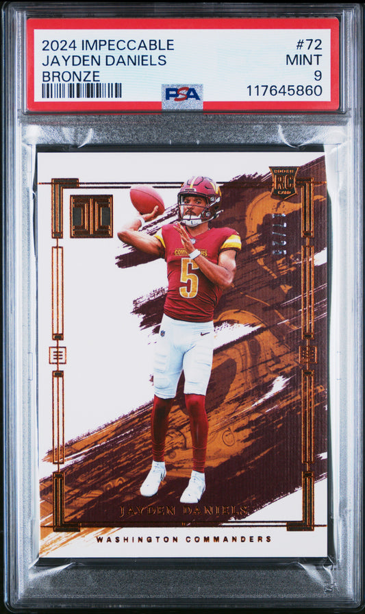 Jayden Daniels 2024 Panini Impeccable Rookie #72 Bronze #17/25 PSA 9 Mint