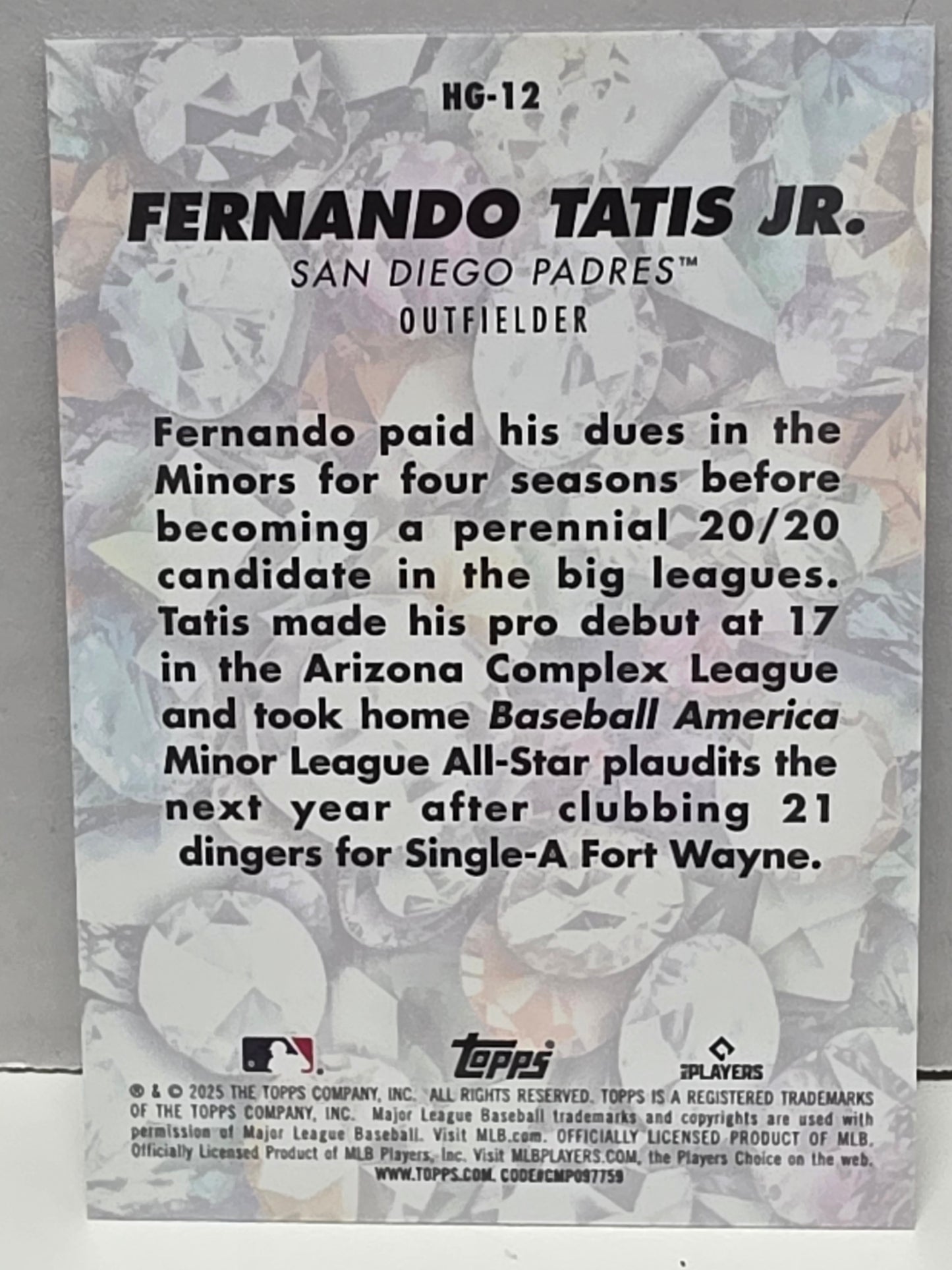 Fernando Tatis 2025 Topps Hidden Gems