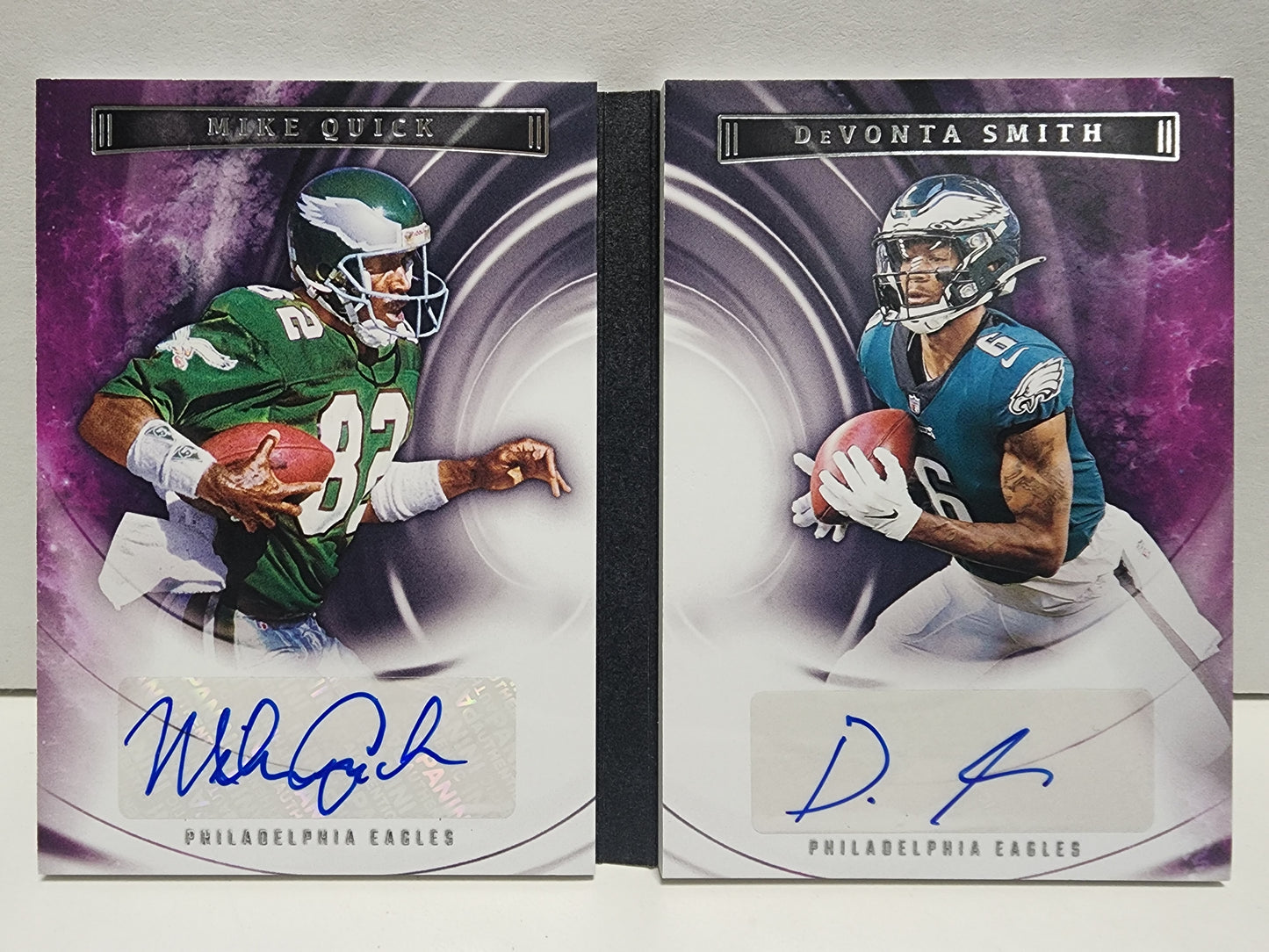 Mike Quick + Devonta Smith 2022 Panini Origins Dual Auto Booklet #1/10
