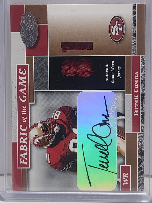 Terrell Owens 2002 Donruss Fabrice of the Game Patch Auto #59/81