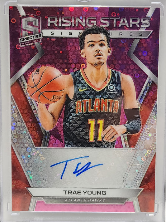 Trae Young 2018 Panini Spectra Rising Stars Pink Autographed Rookie #22/25