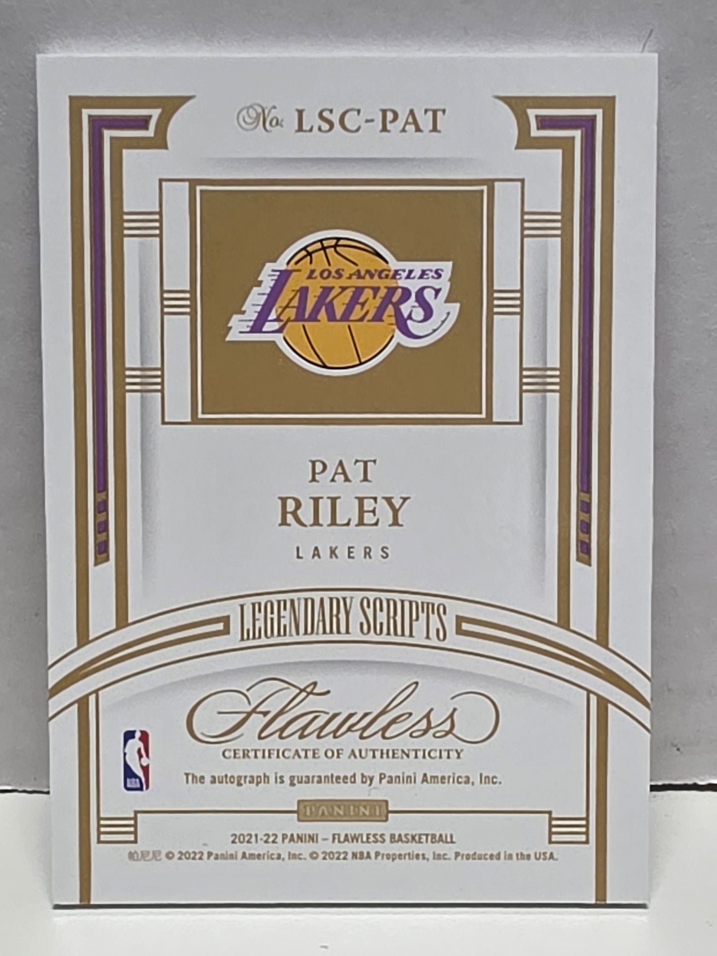 Pat Riley 2021 Panini Flawless Gold Autograph #2/10