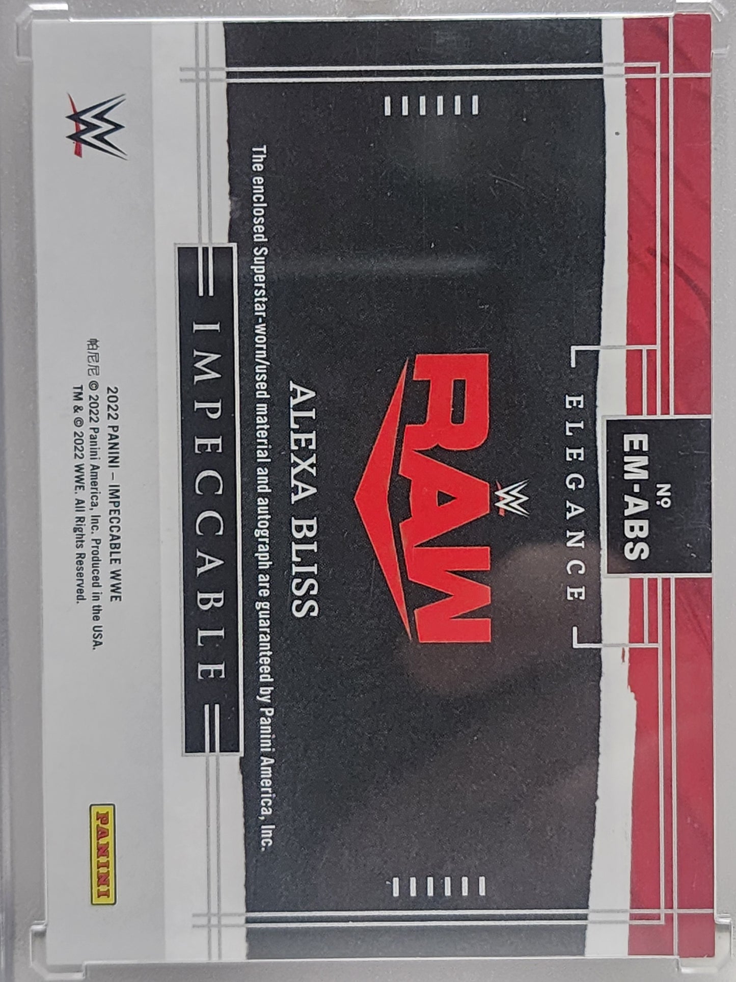Alexa Bliss 2023 Panini Impeccable Elegance Auto #45/99