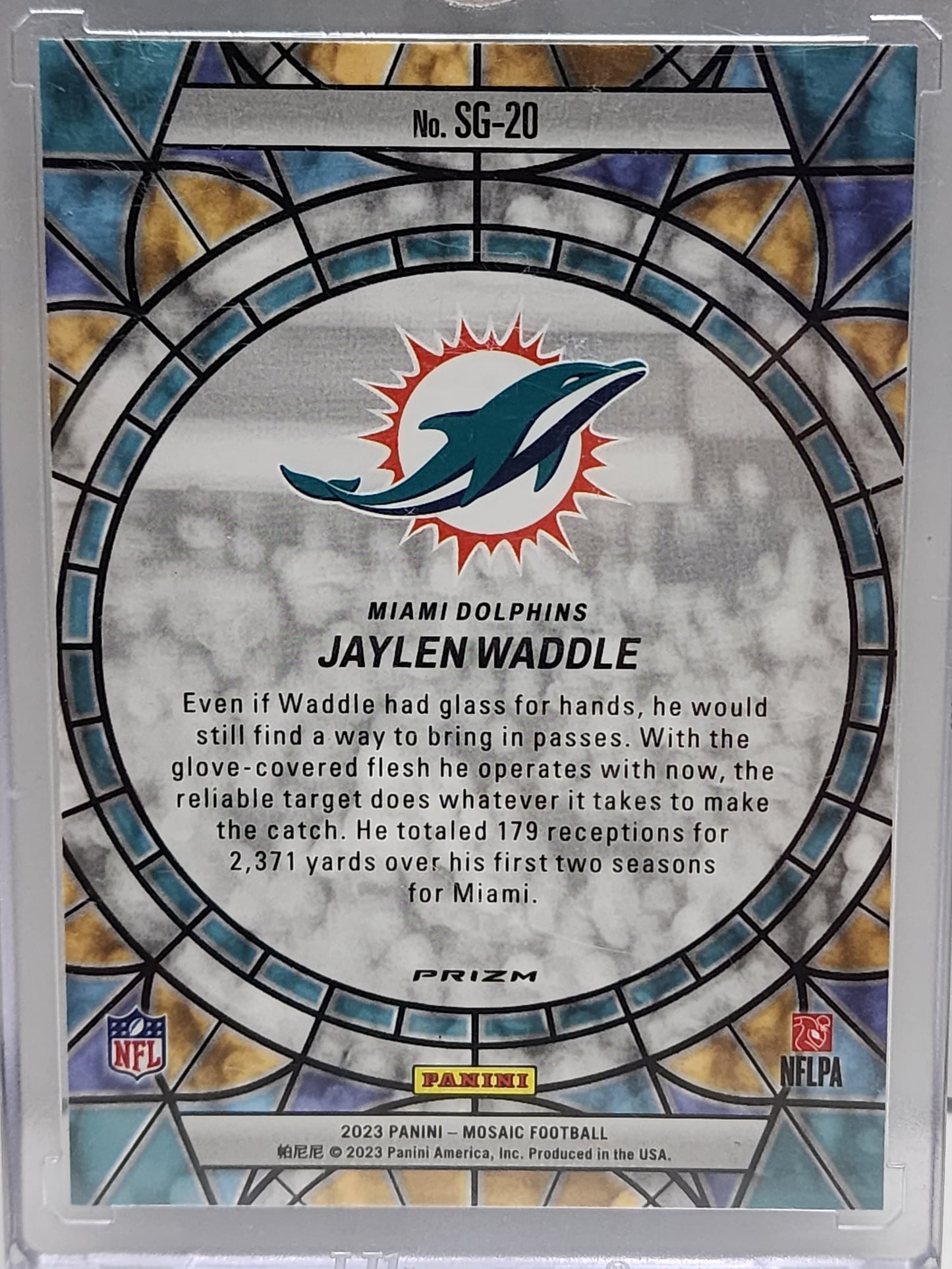 Jaylen Waddle 2023 Panini Mosaic Stained Glass