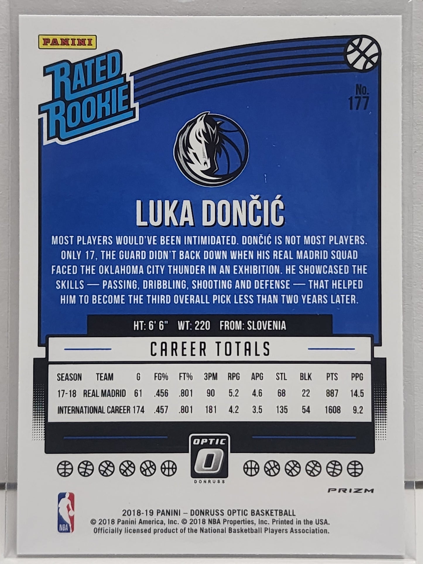 Luka Doncic 2018 Donruss Optic Rookie #177 Shock