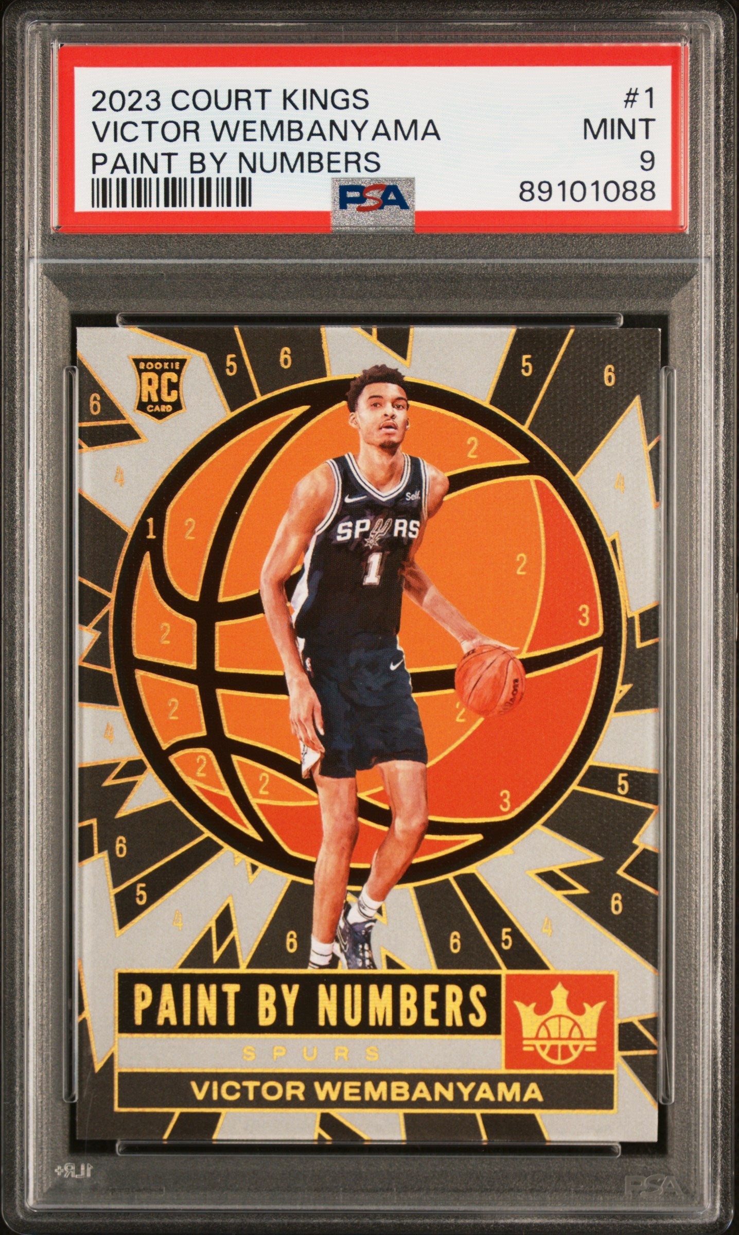 Victor Wembanyama 2023 Panini Court Kings Paint by Numbers PSA 9 Mint