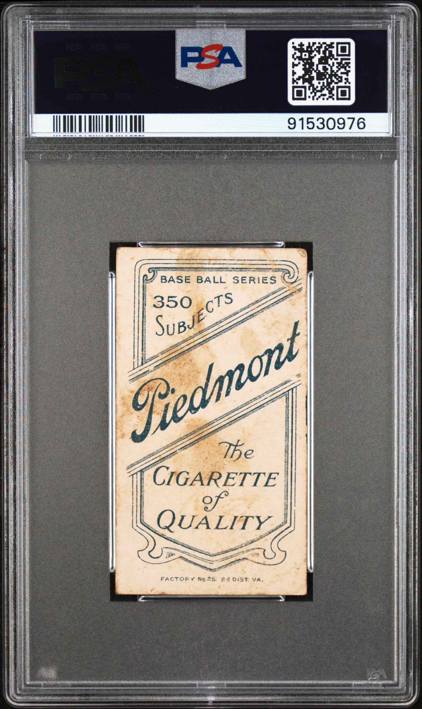 Frank Oberlin 1909-11 T206 Piedmont 350 PSA Auth