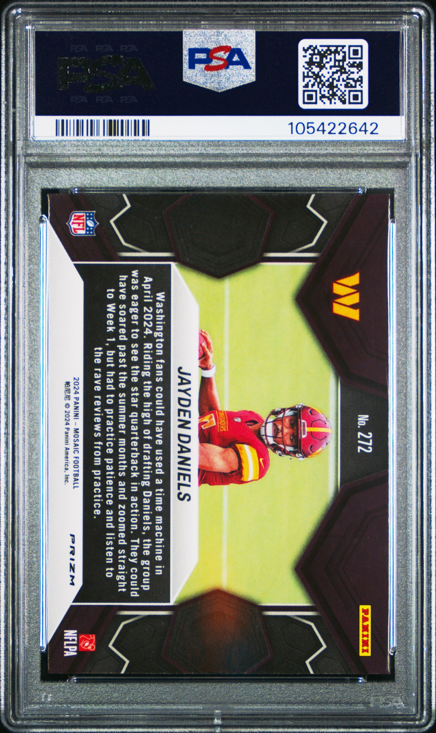 Jayden Daniels 2024 Panini Mosaic Rookie #272 Reactive Yellow PSA 10 Gem Mint