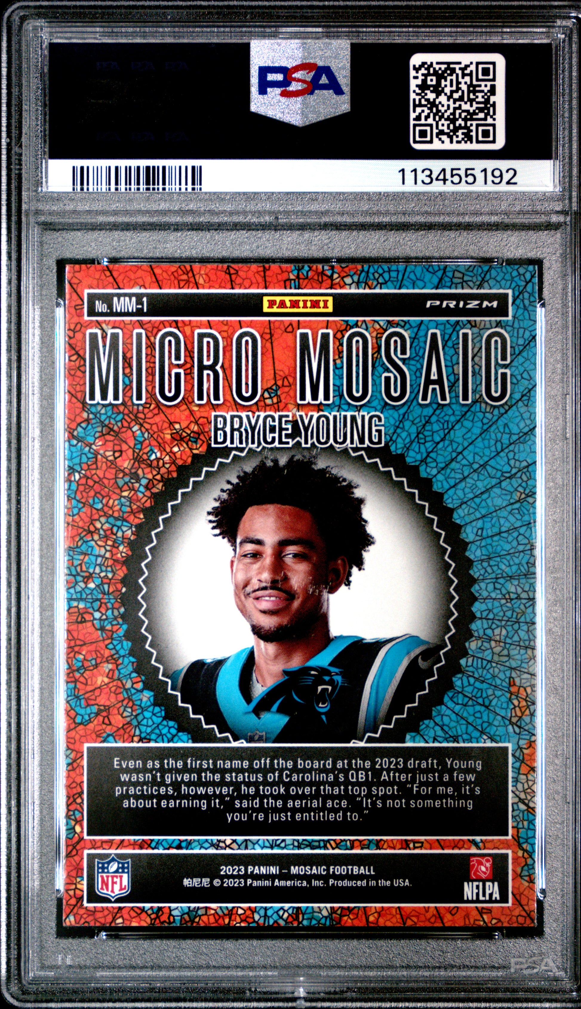 Bryce Young 2023 Panini Mosaic Micro Mosaic #MM1 PSA 10 Gem Mint