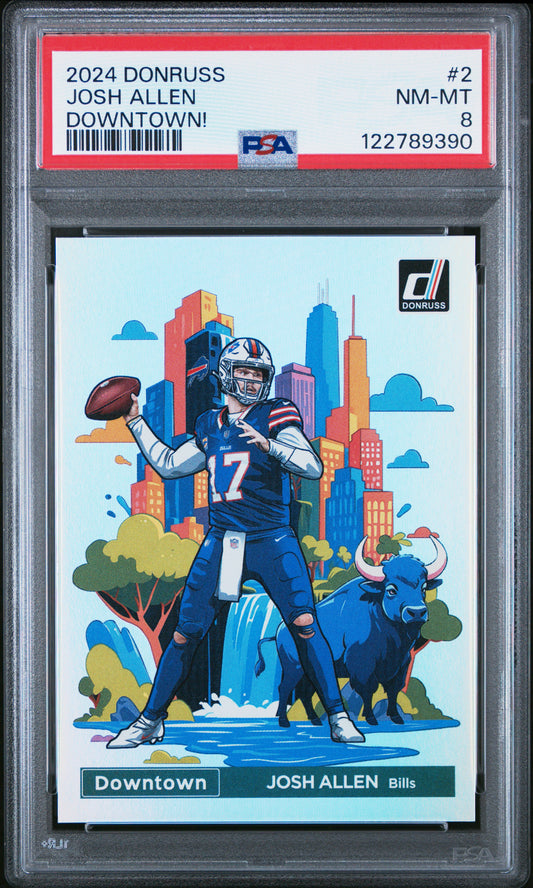 Josh Allen 2024 Donruss Downtown PSA 8 Nm-Mint
