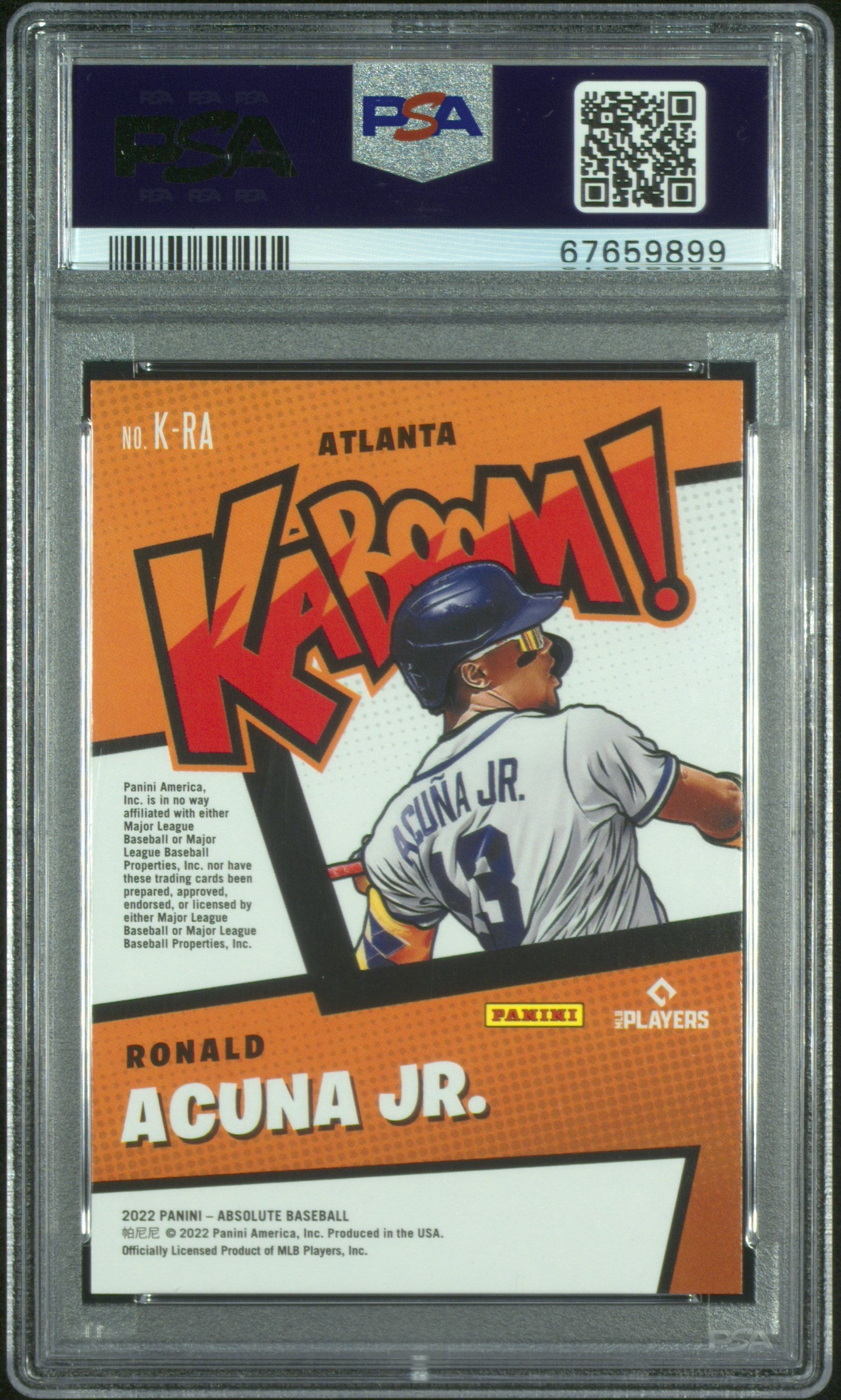Ronald Acuna Jr. 2022 Panini Absolute Kaboom PSA 10 Gem Mint