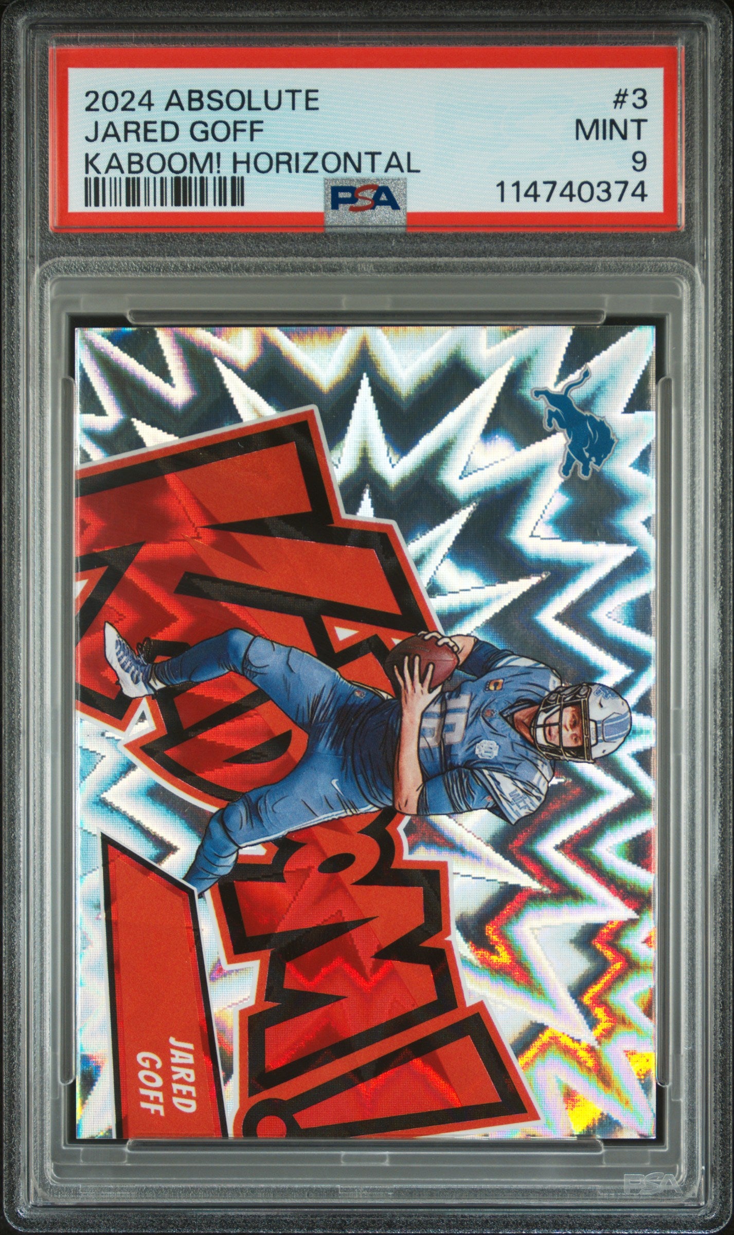 Jared Goff 2024 Panini Absolute Kaboom PSA 9 Mint
