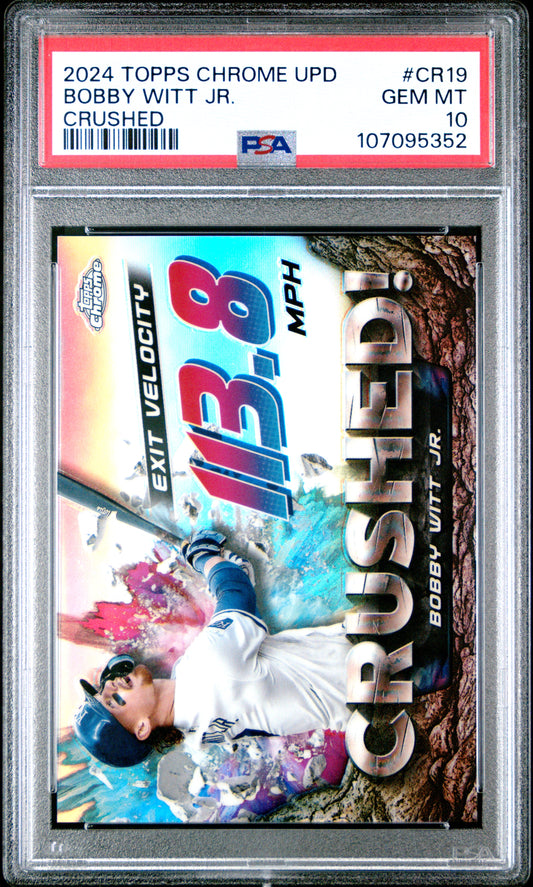 Bobby Witt Jr. 2024 Topps Chrome Update Crushed PSA 10 Gem Mint
