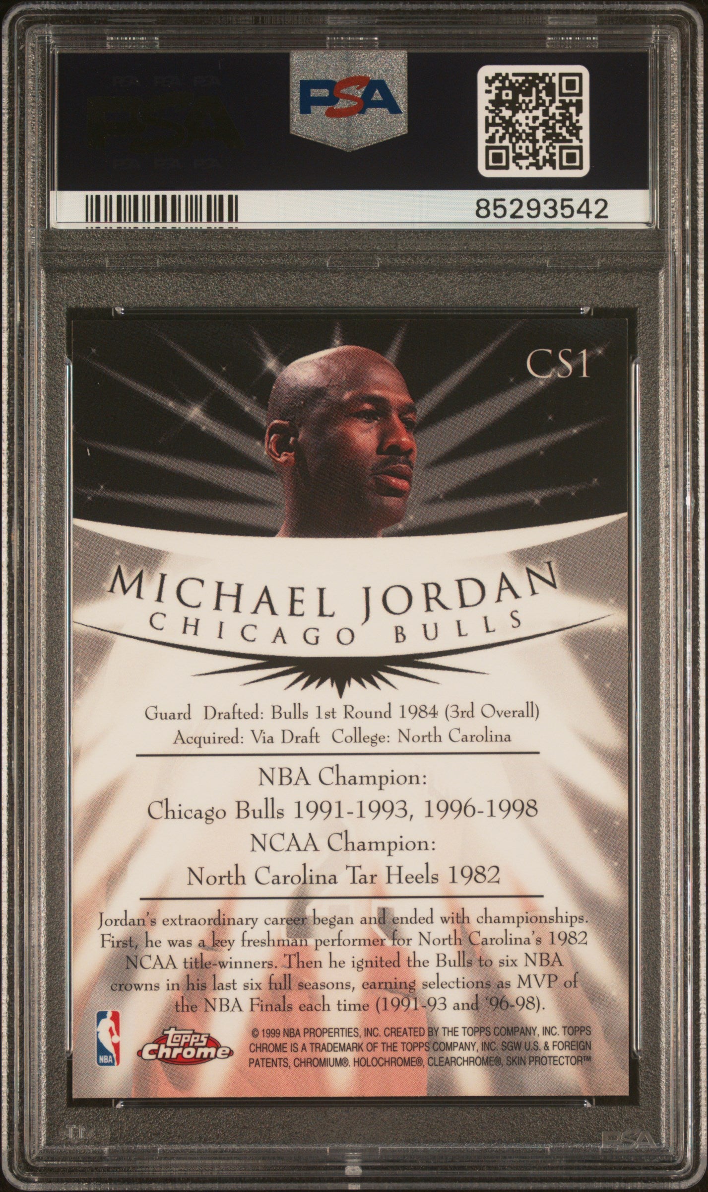 Michael Jordan 1998 Topps Chrome Champion Spirit #CS1 PSA 9 Mint