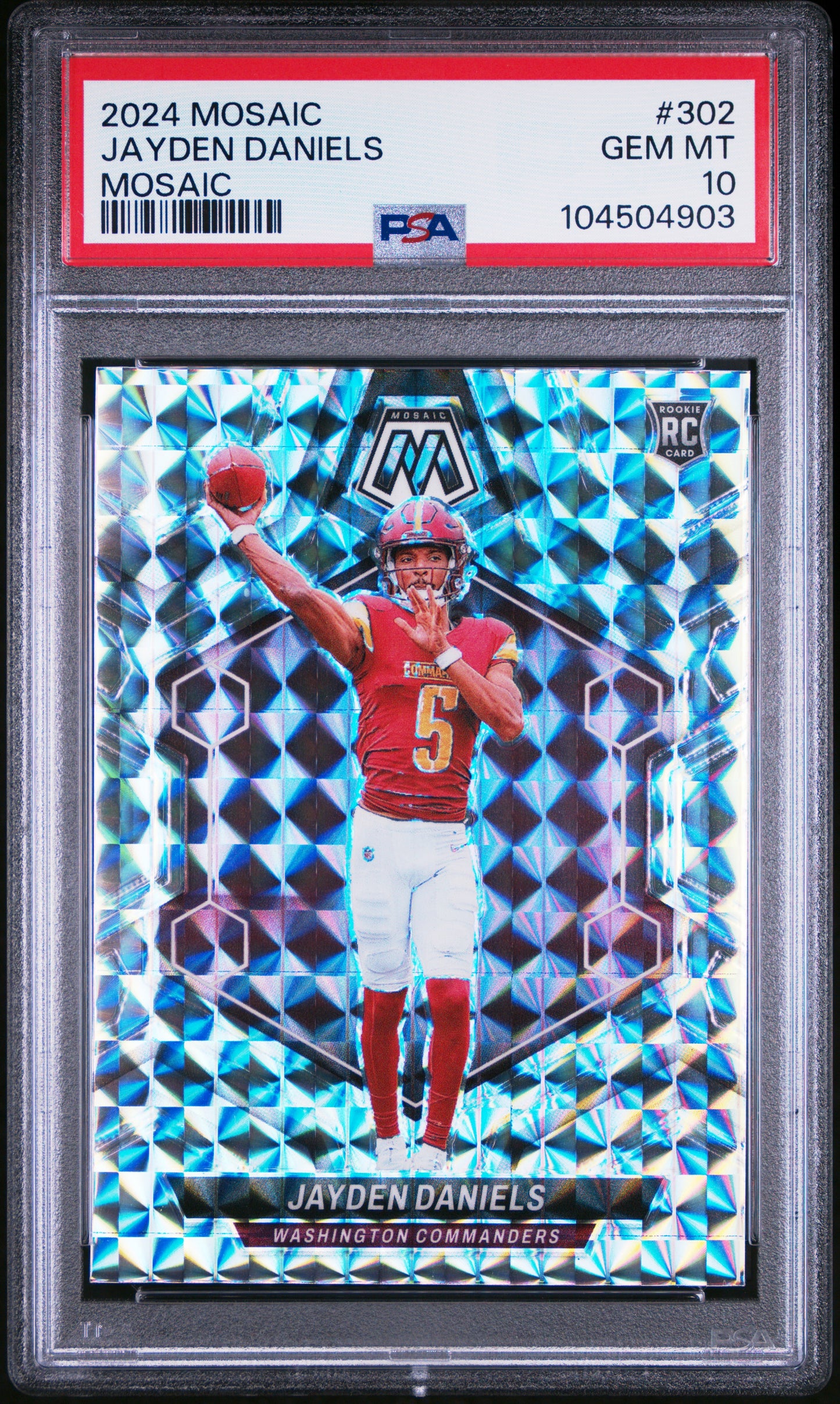 Jayden Daniels 2024 Panini Mosaic #302 Mosaic Rookie PSA 10 Gem Mint