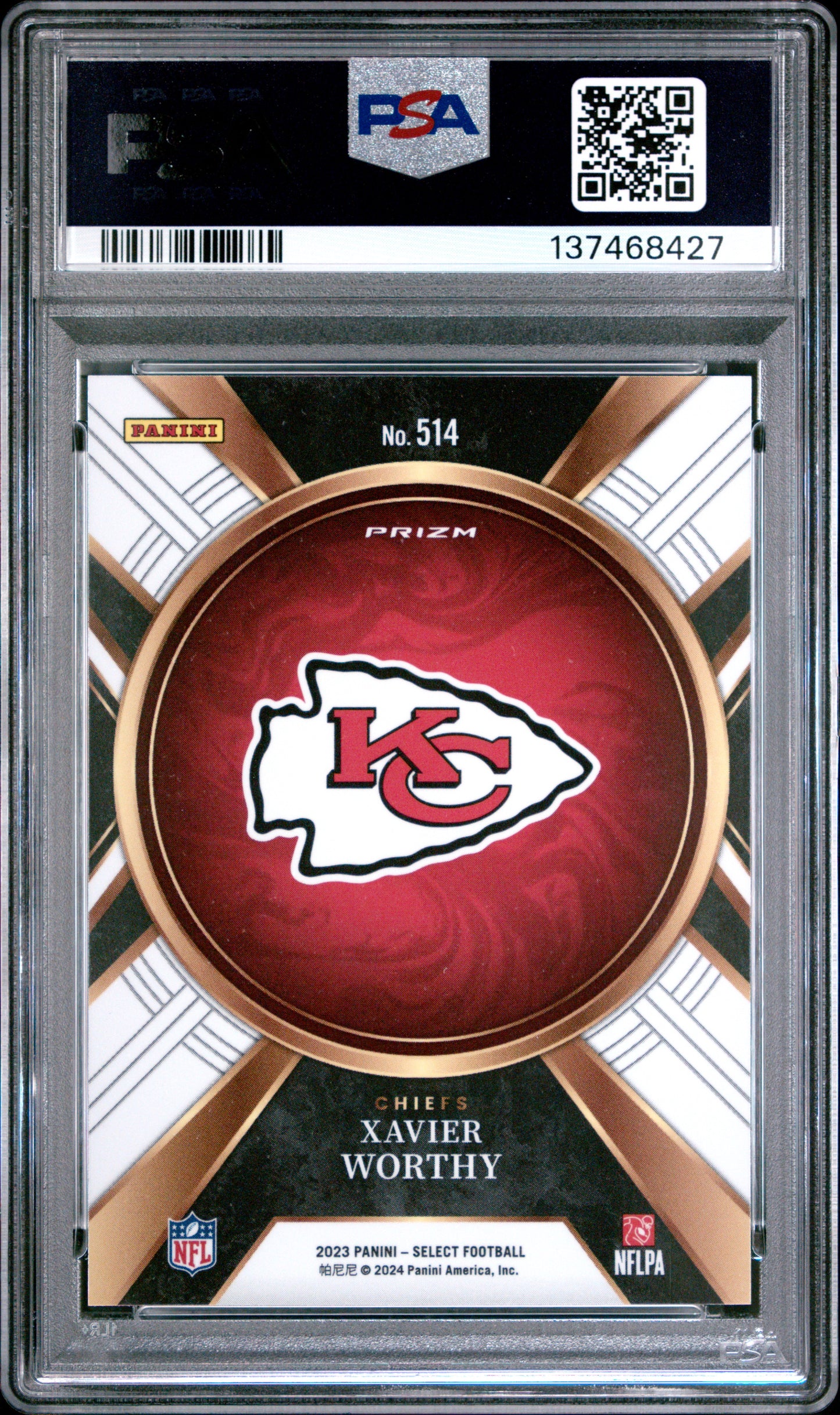 Xavier Worthy 2023 Panini Select XRC #514 PSA 9 Mint
