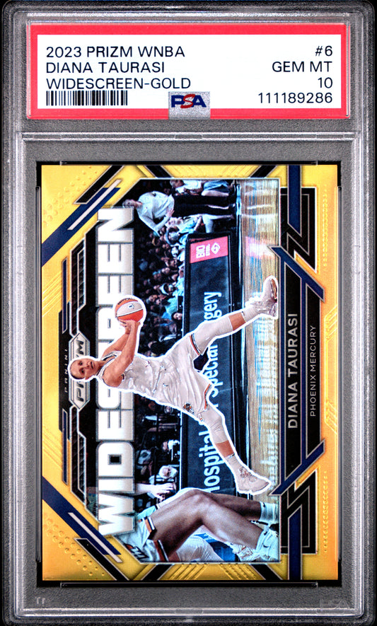 Diana Taurasi 2023 Panini Prizm WNBA Widescreen Gold #7/10 PSA 10 Gem Mint