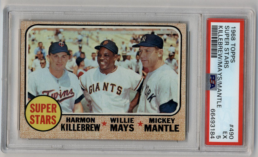 1968 Topps Mickey Mantle/Willie Mays/Harmon Killebrew Card #490