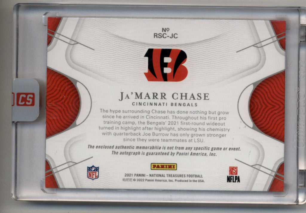 Ja'Marr Chase 2021 Panini National Treasures Rookie NFL Gear Signature –  Three Stars Sportscards