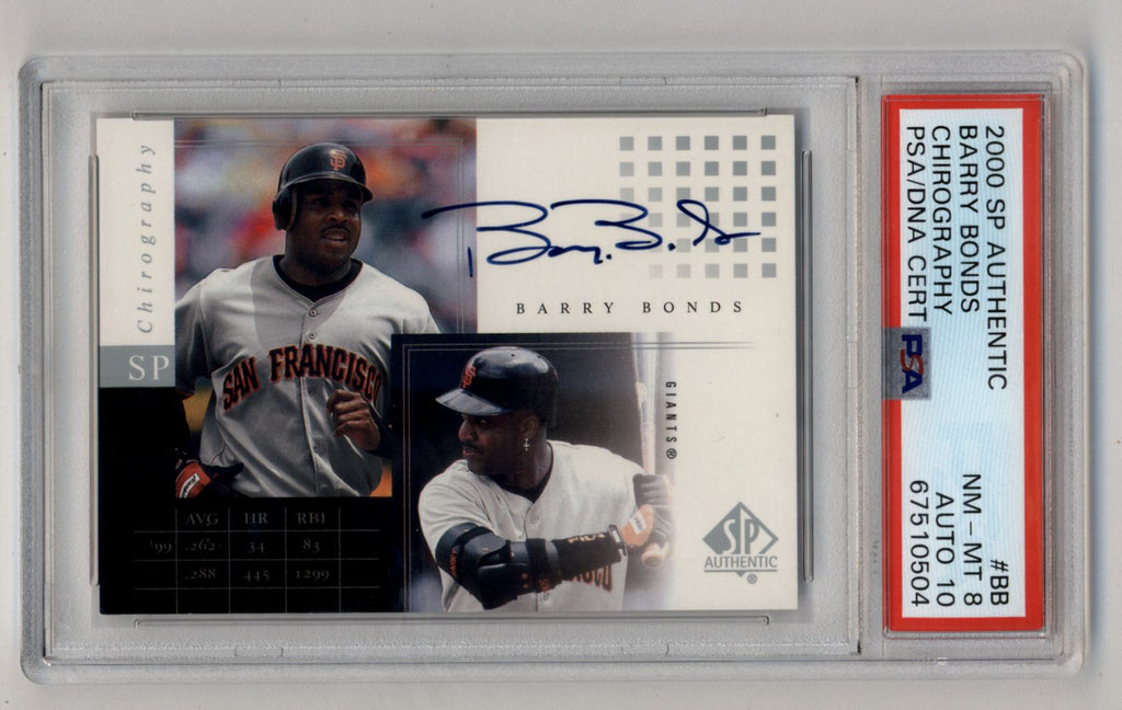 Barry Bonds 2000 SP Authentic Chirography Auto PSA 8 Near Mint Mint Au –  Three Stars Sportscards