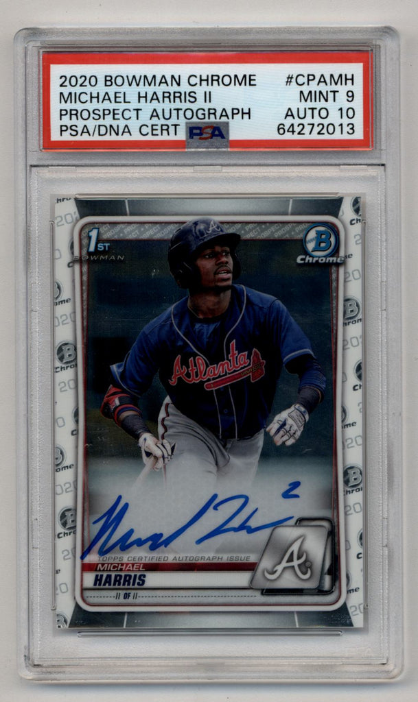 Michael Harris II 2020 Bowman Chrome Prospect Auto PSA 9 Auto 10